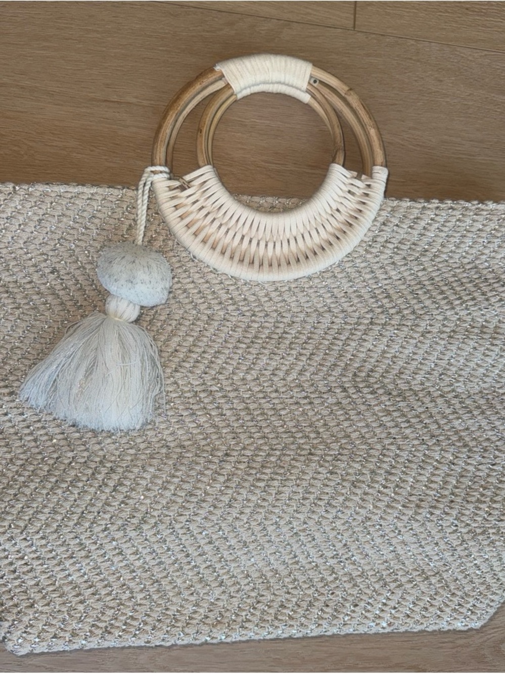America & Beyond Birch, Hand Woven- Beach Tote